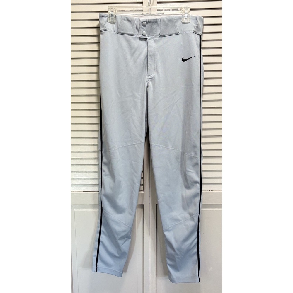 Nike‎ Team Men's Baseball Pants Gray Size Small Logo Elastic Band Sport